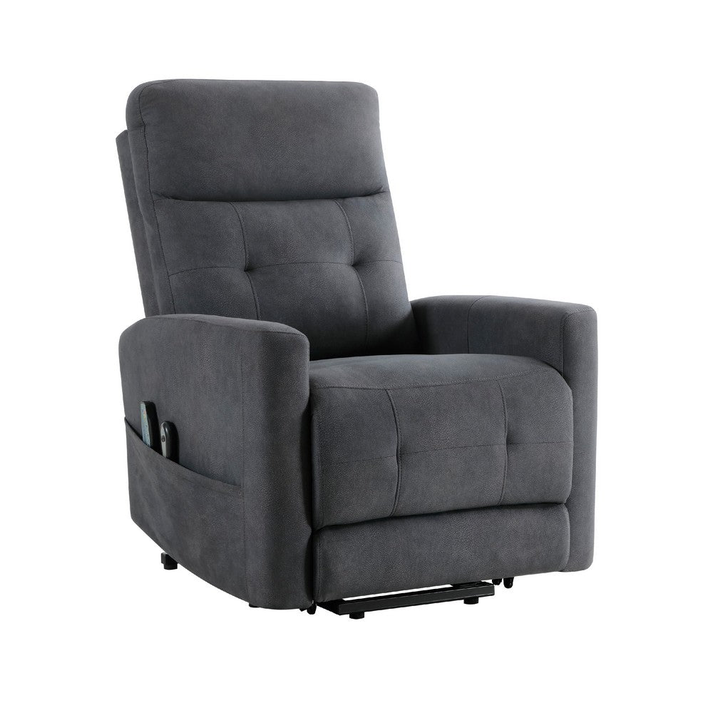 Woxo Power Lift Recliner Chair with Heat, Massage, Gray Microfiber -BM336270