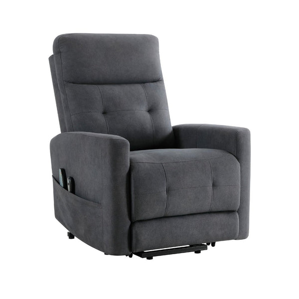 Woxo Power Lift Recliner Chair with Heat, Massage, Gray Microfiber -BM336270