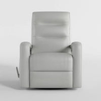 Kamo Manual Recliner Swivel Chair, 32 Inch, Smoke Gray Faux Leather -BM336278