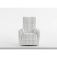 Swivel Manual Recliner Chair, 2 Pillows, White Corduroy, 39 Inch -BM336279