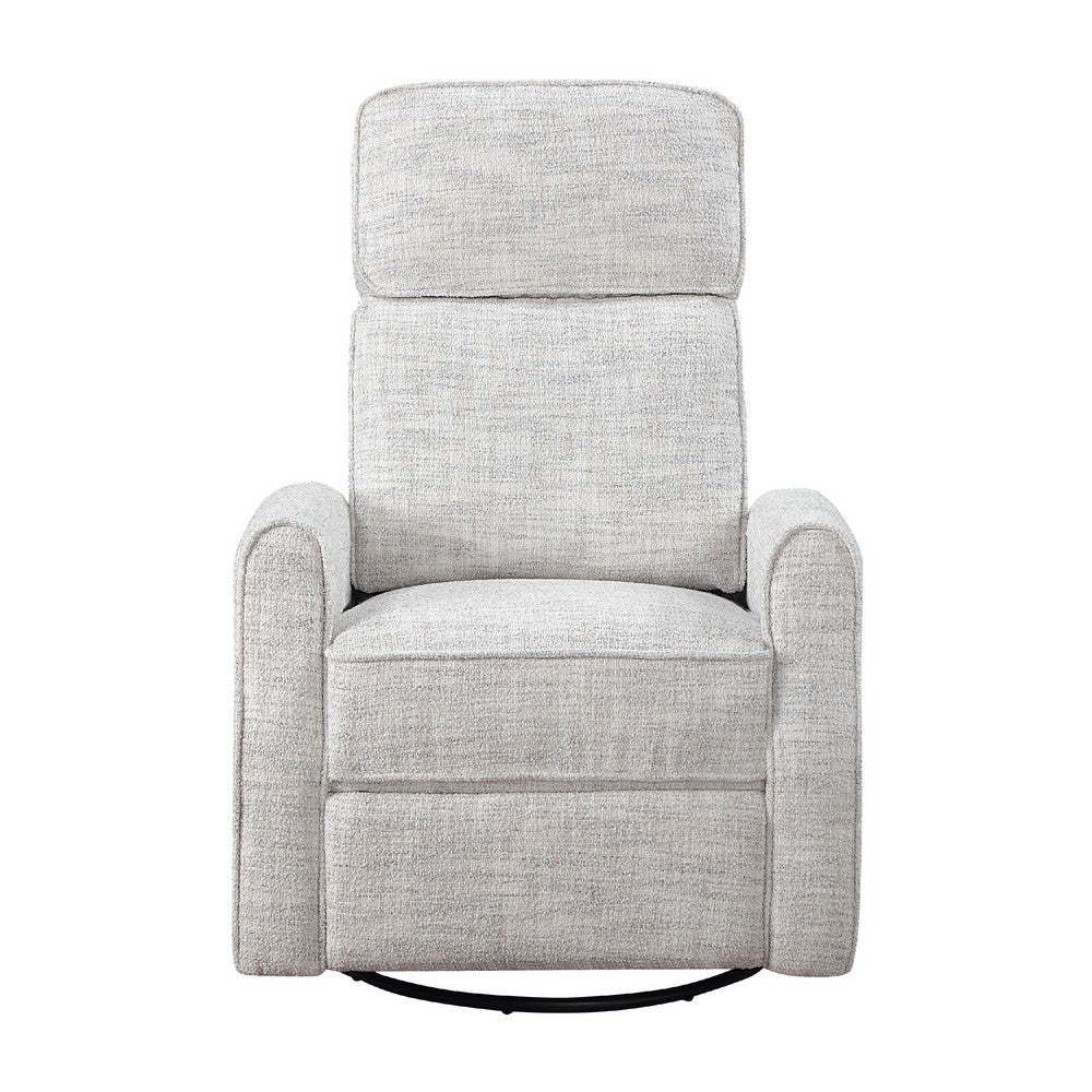 Leox Manual Recliner Chair, 30 Inch, Light Gray Boucle, 360 Swivel -BM336280
