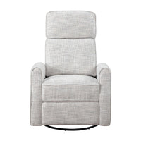 Leox Manual Recliner Chair, 30 Inch, Light Gray Boucle, 360 Swivel -BM336280