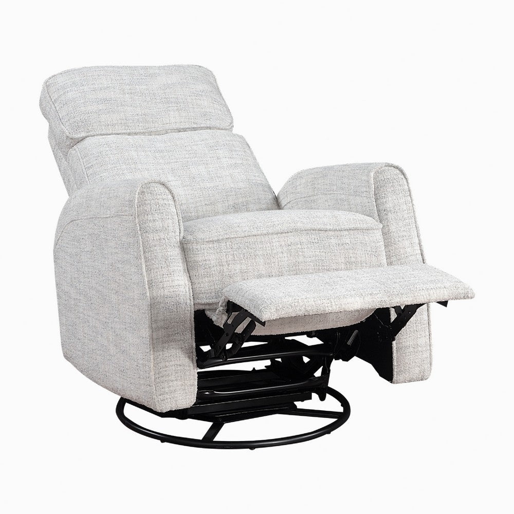 Leox Manual Recliner Chair, 30 Inch, Light Gray Boucle, 360 Swivel -BM336280