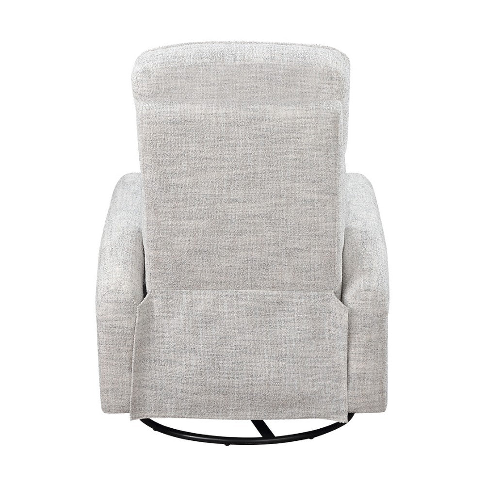 Leox Manual Recliner Chair, 30 Inch, Light Gray Boucle, 360 Swivel -BM336280
