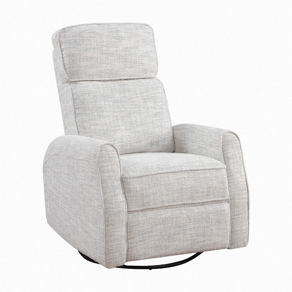 Leox Manual Recliner Chair, 30 Inch, Light Gray Boucle, 360 Swivel -BM336280
