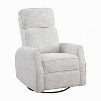 Leox Manual Recliner Chair, 30 Inch, Light Gray Boucle, 360 Swivel -BM336280