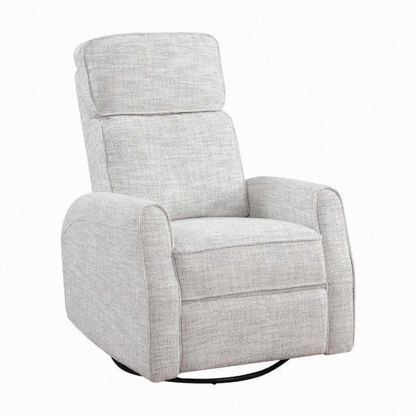 Leox Manual Recliner Chair, 30 Inch, Light Gray Boucle, 360 Swivel -BM336280