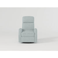 Leox Manual Recliner Chair, 30 Inch, Light Blue Boucle, 360 Swivel -BM336281