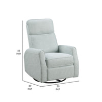Leox Manual Recliner Chair, 30 Inch, Light Blue Boucle, 360 Swivel -BM336281