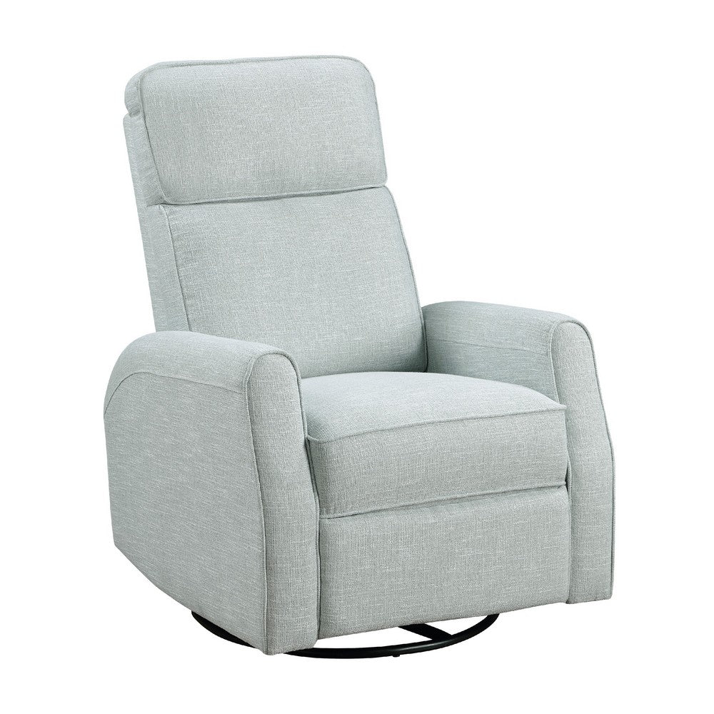 Leox Manual Recliner Chair, 30 Inch, Light Blue Boucle, 360 Swivel -BM336281