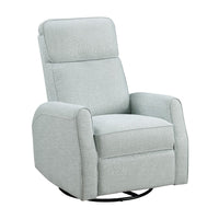 Leox Manual Recliner Chair, 30 Inch, Light Blue Boucle, 360 Swivel -BM336281