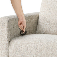 Yujo Recliner Chair, Manual, 30 Inch, Beige Chenille, 360 Swivel -BM336282