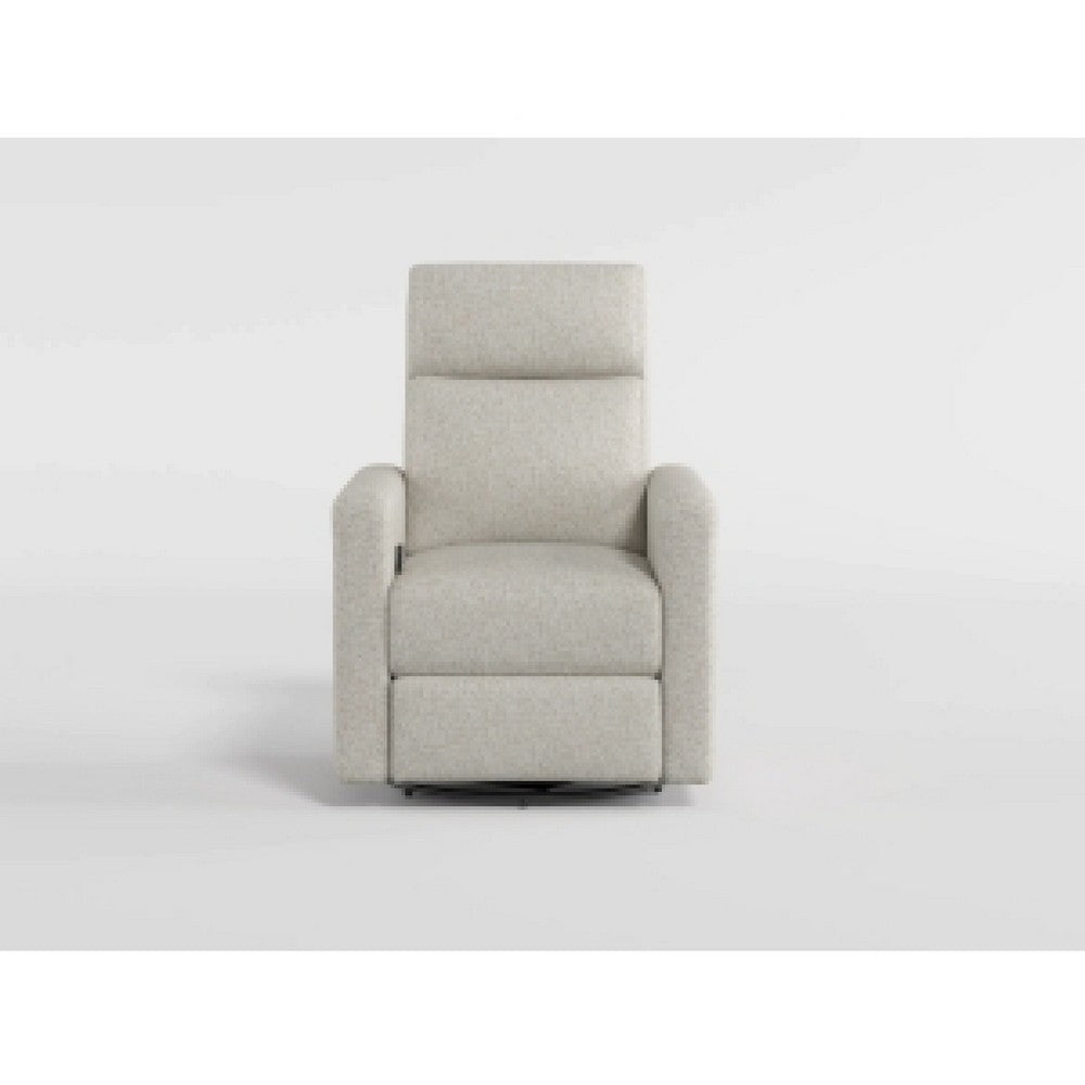 Yujo Recliner Chair, Manual, 30 Inch, Gray Faux Leather, 360 Swivel -BM336283