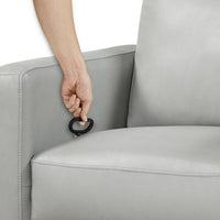 Yujo Recliner Chair, Manual, 30 Inch, Gray Faux Leather, 360 Swivel -BM336283