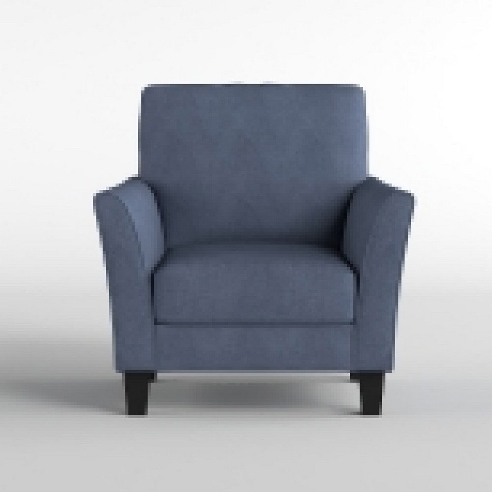 Xumo Sofa Armchair, Blue 34 Inch, Black Tapered Wood Legs -BM336292