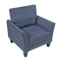Xumo Sofa Armchair, Blue 34 Inch, Black Tapered Wood Legs -BM336292