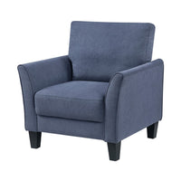 Xumo Sofa Armchair, Blue 34 Inch, Black Tapered Wood Legs -BM336292