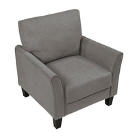 Xumo Sofa Armchair, Taupe Gray 34 Inch, Black Tapered Wood Legs -BM336295