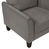 Xumo Sofa Armchair, Taupe Gray 34 Inch, Black Tapered Wood Legs -BM336295