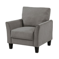 Xumo Sofa Armchair, Taupe Gray 34 Inch, Black Tapered Wood Legs -BM336295