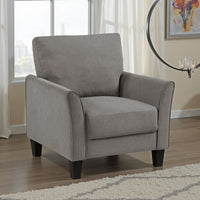 Xumo Sofa Armchair, Taupe Gray 34 Inch, Black Tapered Wood Legs -BM336295