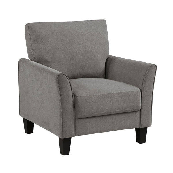 Xumo Sofa Armchair, Taupe Gray 34 Inch, Black Tapered Wood Legs -BM336295