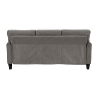 Xumo Sofa, Taupe Gray Fabric, 79 Inch, Black Tapered Wood Legs -BM336297
