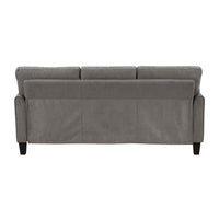 Xumo Sofa, Taupe Gray Fabric, 79 Inch, Black Tapered Wood Legs -BM336297