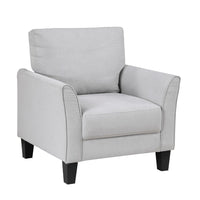 Xumo Sofa Armchair, Light Gray 34 Inch, Black Tapered Wood Legs -BM336298