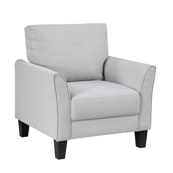 Xumo Sofa Armchair, Light Gray 34 Inch, Black Tapered Wood Legs -BM336298