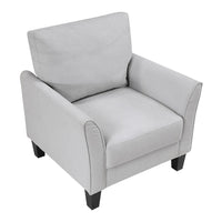 Xumo Sofa Armchair, Light Gray 34 Inch, Black Tapered Wood Legs -BM336298