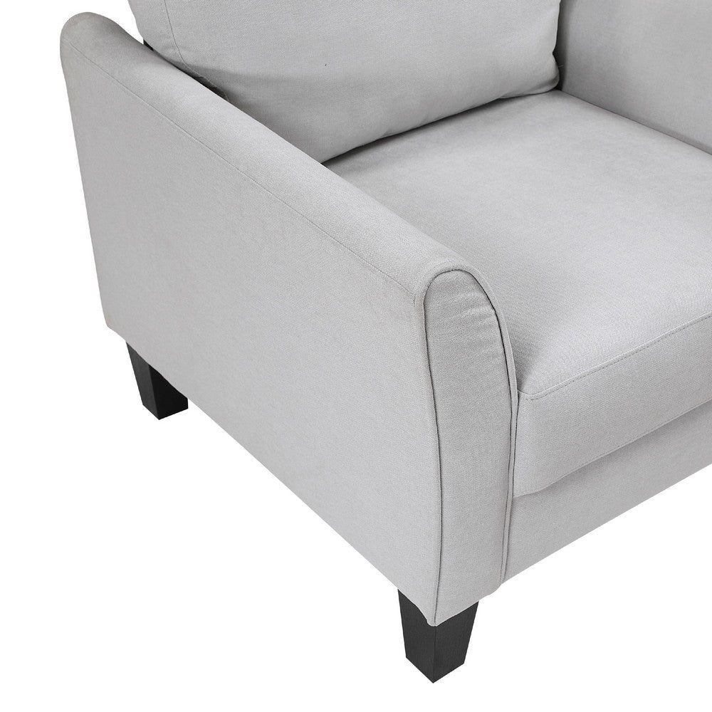 Xumo Sofa Armchair, Light Gray 34 Inch, Black Tapered Wood Legs -BM336298