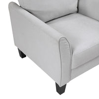 Xumo Sofa Armchair, Light Gray 34 Inch, Black Tapered Wood Legs -BM336298