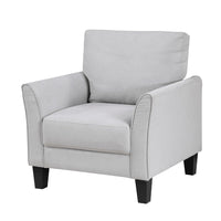 Xumo Sofa Armchair, Light Gray 34 Inch, Black Tapered Wood Legs -BM336298