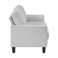Xumo Loveseat, Light Gray Fabric, 56 Inch, Black Tapered Wood Legs -BM336299