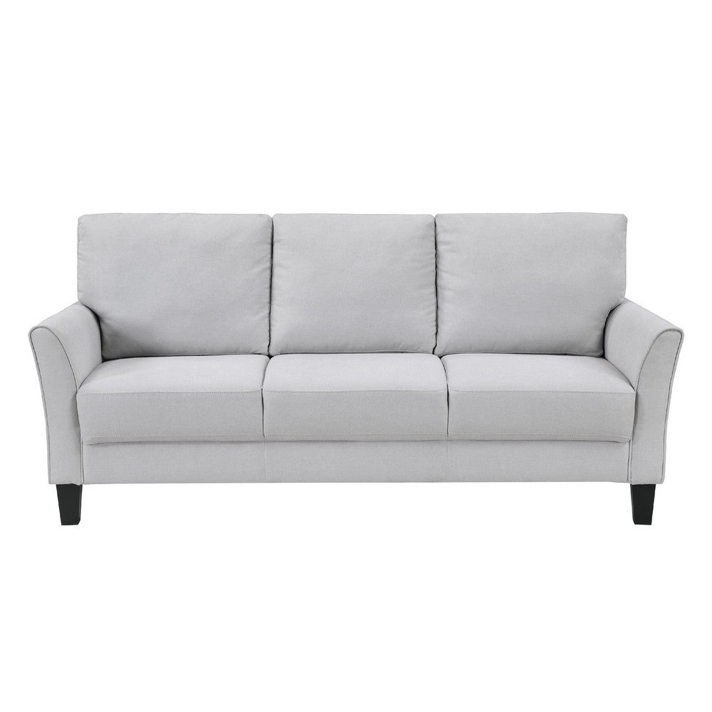 Xumo Sofa, Light Gray Fabric, 79 Inch, Black Tapered Wood Legs -BM336300