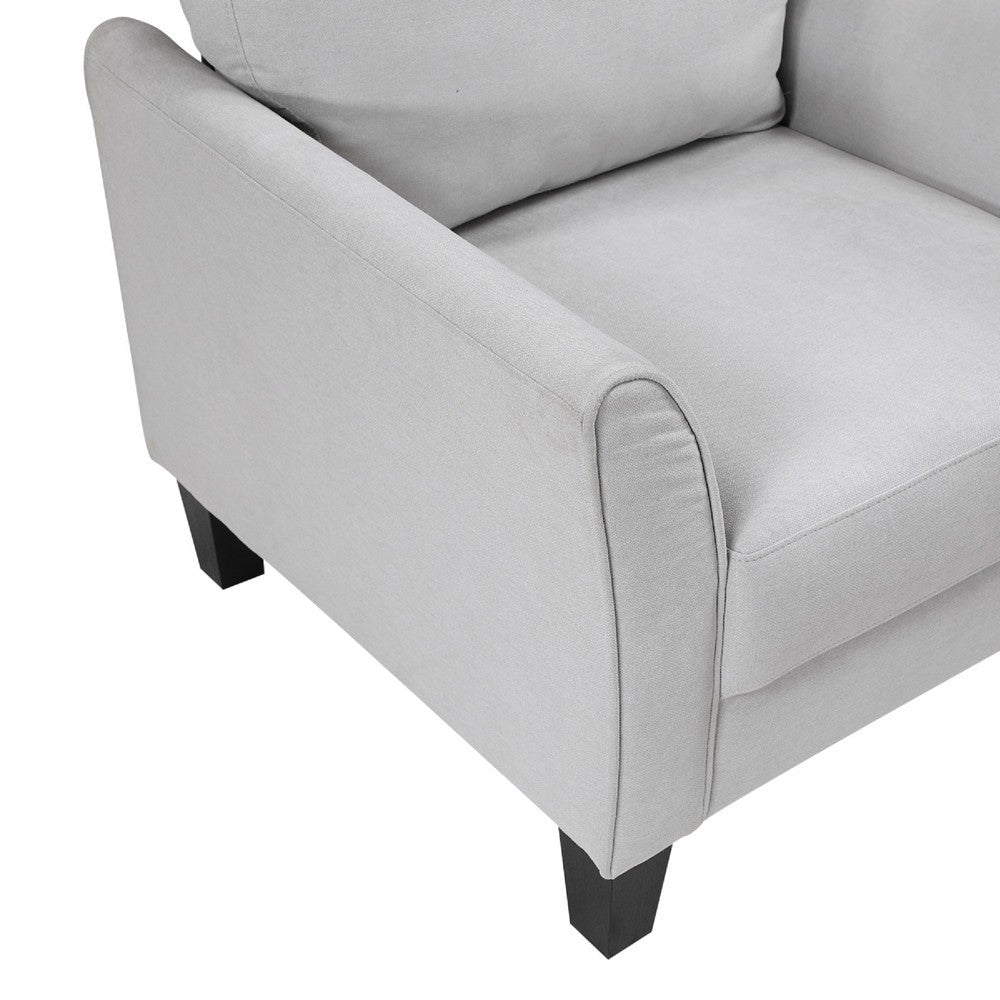 Xumo Sofa, Light Gray Fabric, 79 Inch, Black Tapered Wood Legs -BM336300