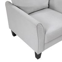 Xumo Sofa, Light Gray Fabric, 79 Inch, Black Tapered Wood Legs -BM336300