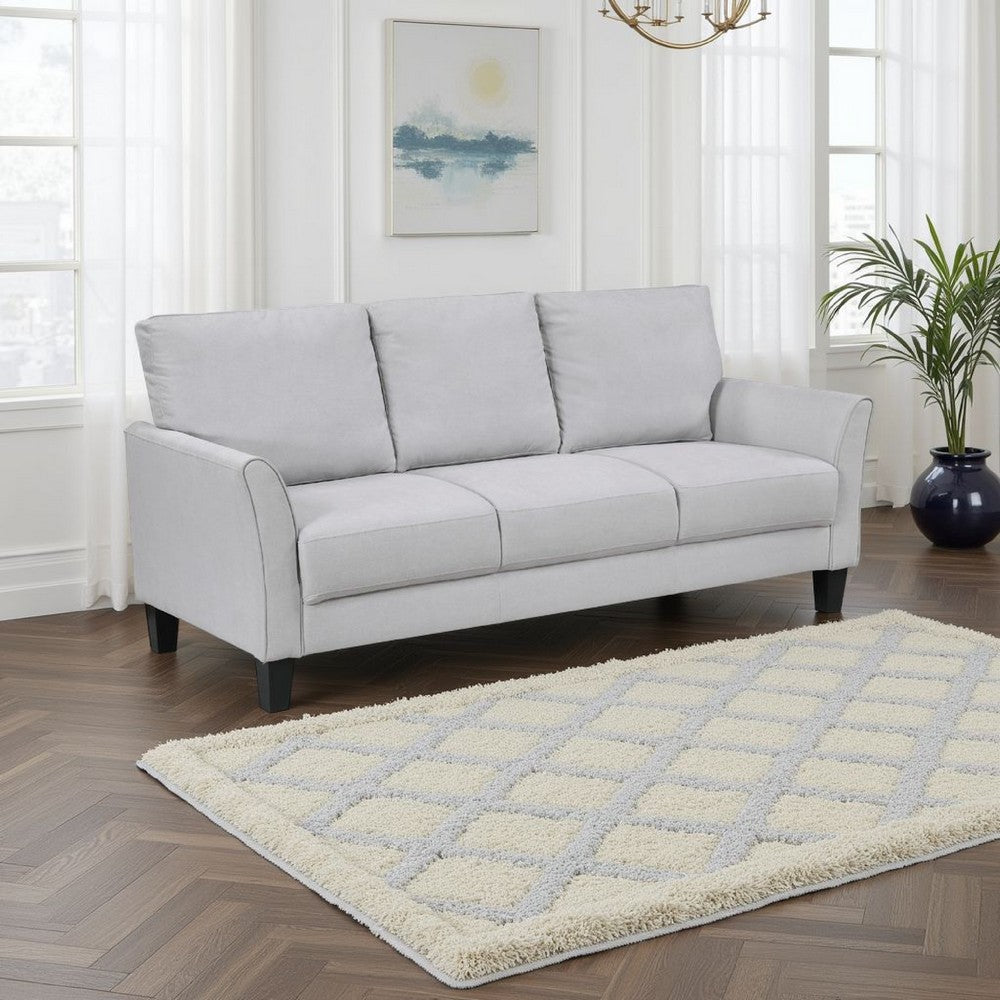 Xumo Sofa, Light Gray Fabric, 79 Inch, Black Tapered Wood Legs -BM336300
