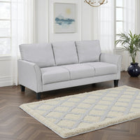 Xumo Sofa, Light Gray Fabric, 79 Inch, Black Tapered Wood Legs -BM336300