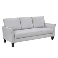 Xumo Sofa, Light Gray Fabric, 79 Inch, Black Tapered Wood Legs -BM336300