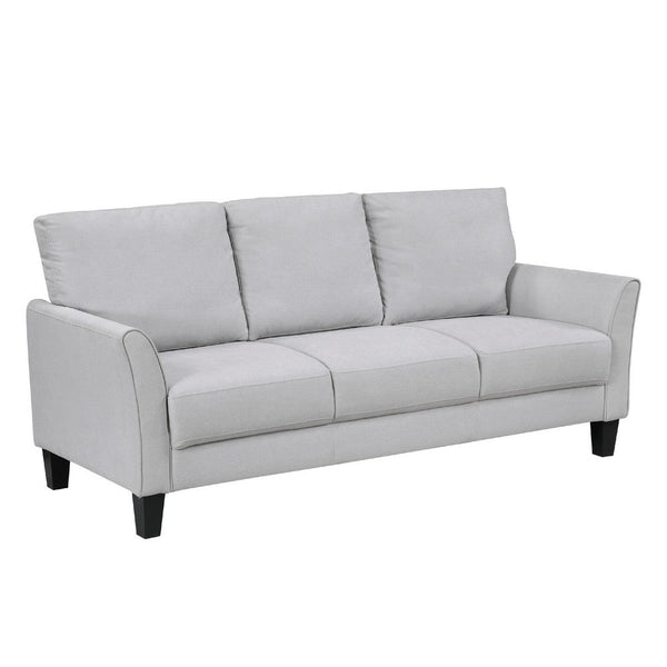 Xumo Sofa, Light Gray Fabric, 79 Inch, Black Tapered Wood Legs -BM336300