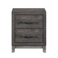Deena 2 Drawer Nightstand, 25 Inch, Brown Gray Melamine Veneer -BM336317