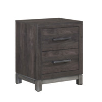 Deena 2 Drawer Nightstand, 25 Inch, Brown Gray Melamine Veneer -BM336317