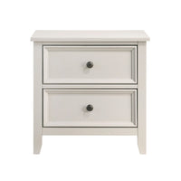 Etgo 2 Drawer Nightstand, 24 Inch, White Melamine Veneer -BM336320