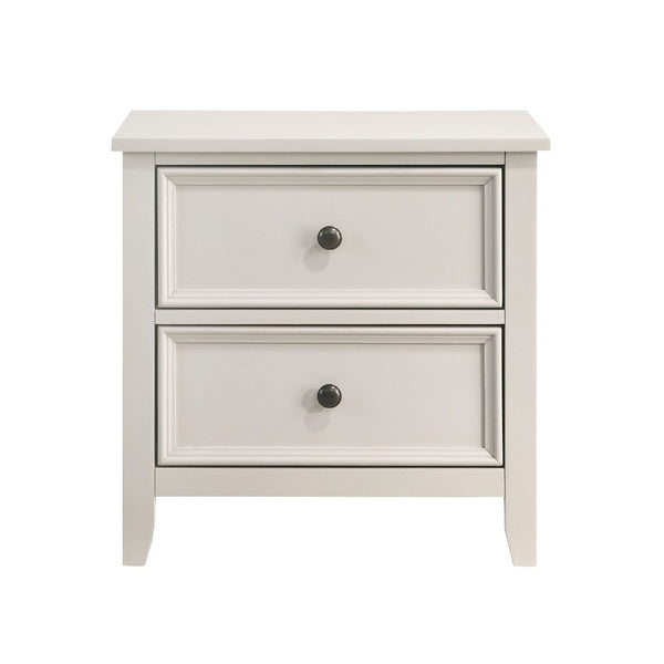 Etgo 2 Drawer Nightstand, 24 Inch, White Melamine Veneer -BM336320