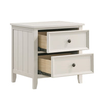 Etgo 2 Drawer Nightstand, 24 Inch, White Melamine Veneer -BM336320