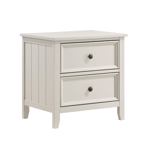 Etgo 2 Drawer Nightstand, 24 Inch, White Melamine Veneer -BM336320