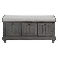 Wali 44 Inch Bench with Lift Top Storage, Plush Gray Cushioned Seat -BM336333