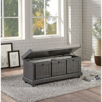 Wali 44 Inch Bench with Lift Top Storage, Plush Gray Cushioned Seat -BM336333
